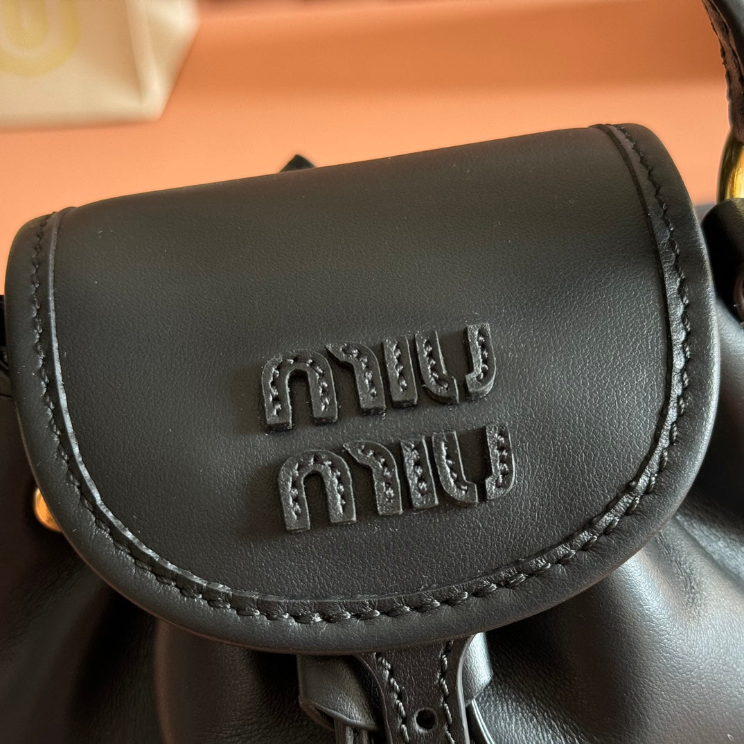 Miu MIni Backpack Black Leather 273202