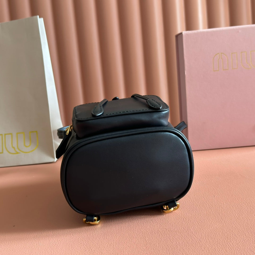 Miu MIni Backpack Black Leather 273202
