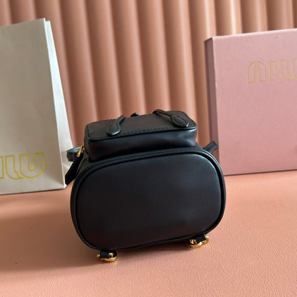 Miu MIni Backpack Black Leather 273202