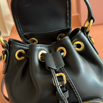 Miu MIni Backpack Black Leather 273202