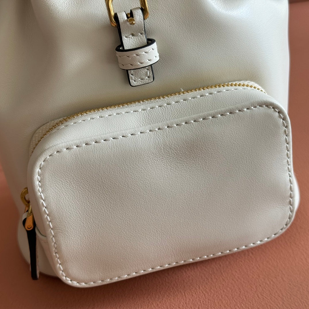 Miu MIni Backpack Off White Leather 273200