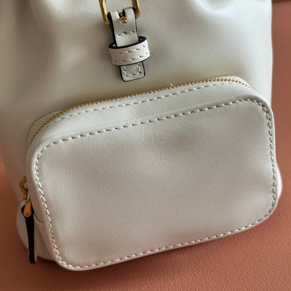 Miu MIni Backpack Off White Leather 273200