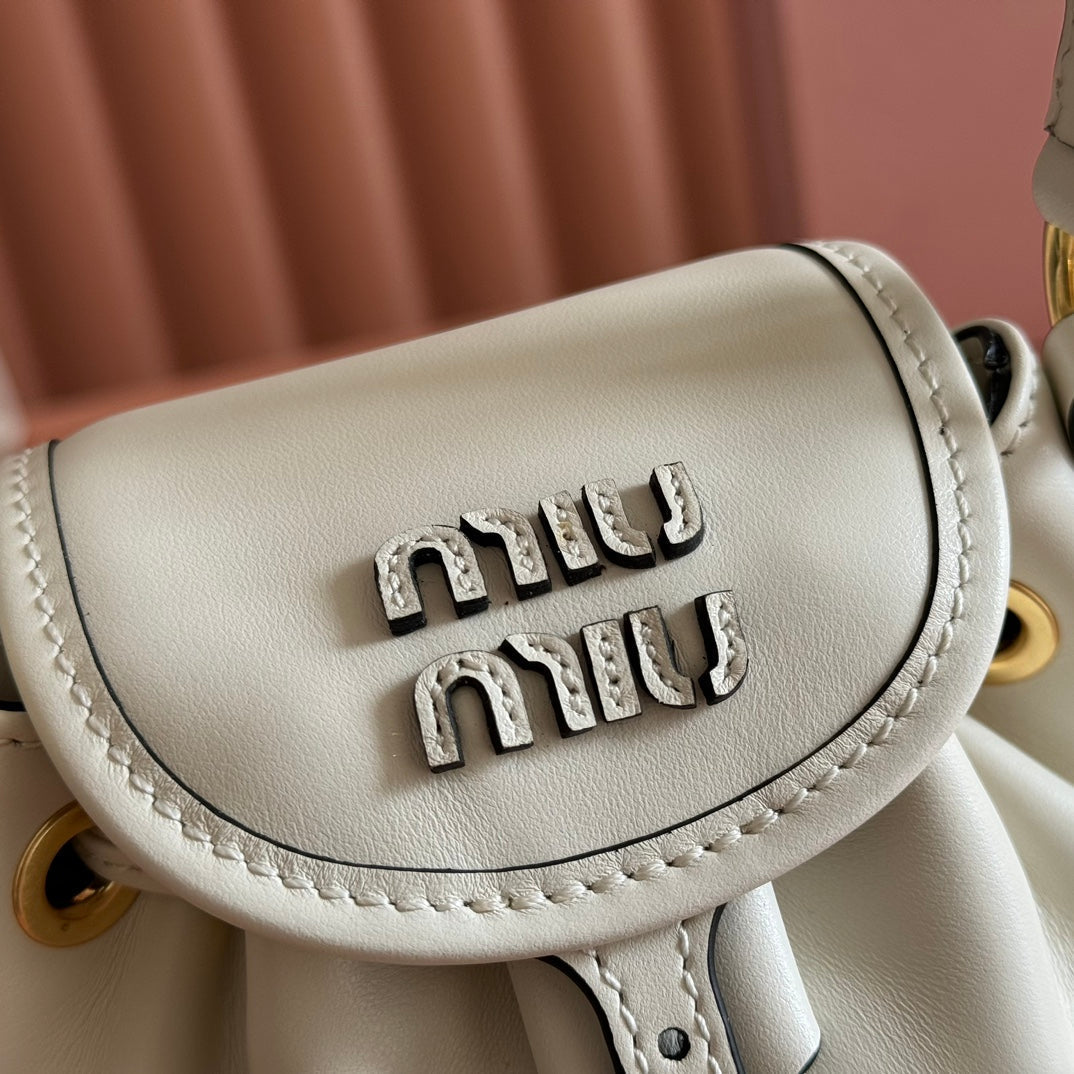 Miu MIni Backpack Off White Leather 273200