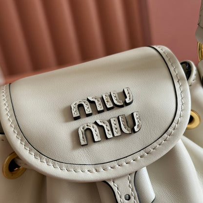 Miu MIni Backpack Off White Leather 273200