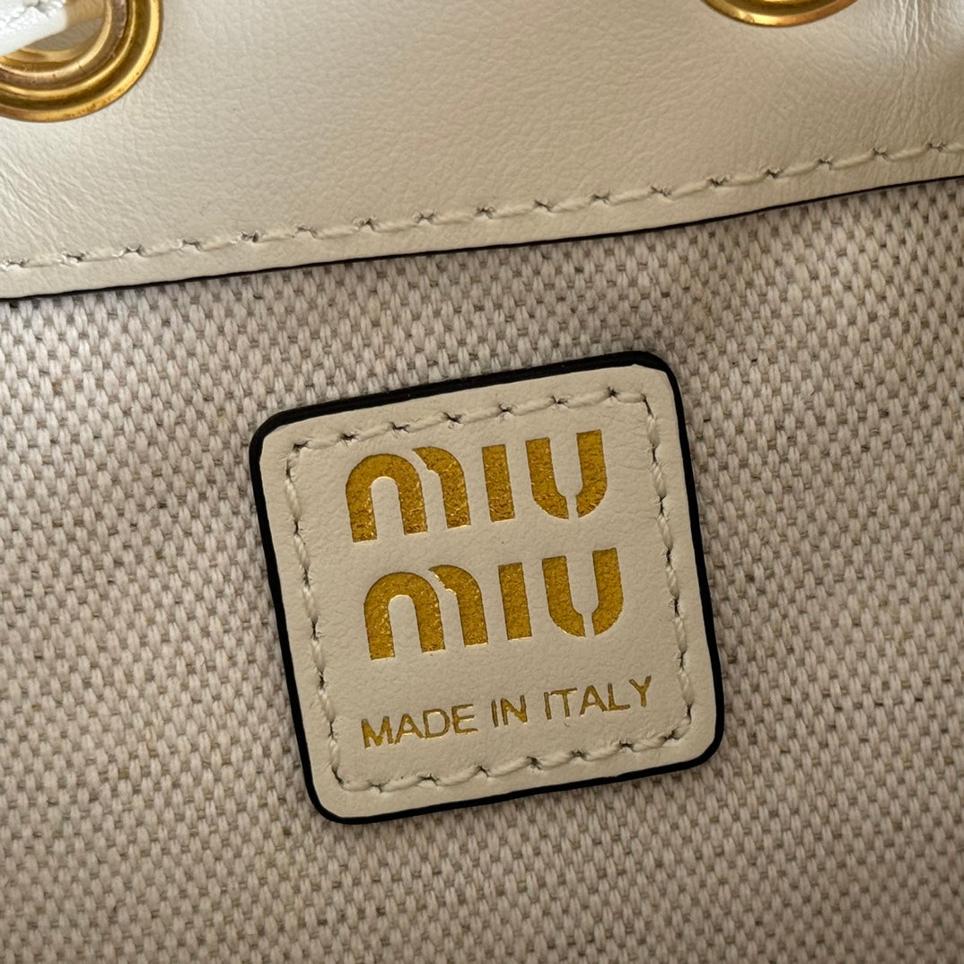 Miu MIni Backpack Off White Leather 273200
