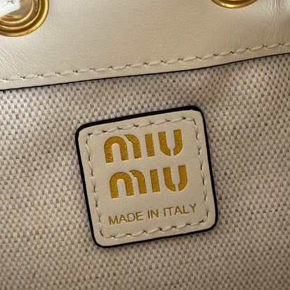 Miu MIni Backpack Off White Leather 273200