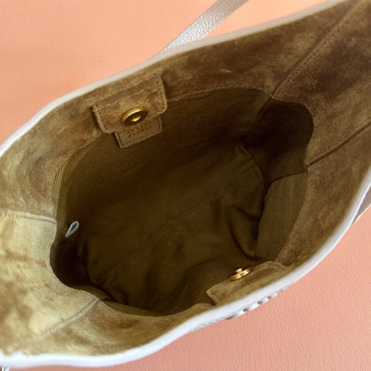 Miu Leather Bucket Bag 16cm Powder Pink Grain Cowhide