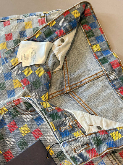 LV Checkerboard Design Short Multicolor Cotton