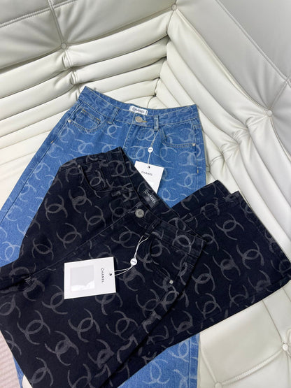 DENIM CC LOGO BLACK JEANS