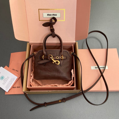 Miu 12.5 Aventure Nappa Leather Bag Briarwood 240401