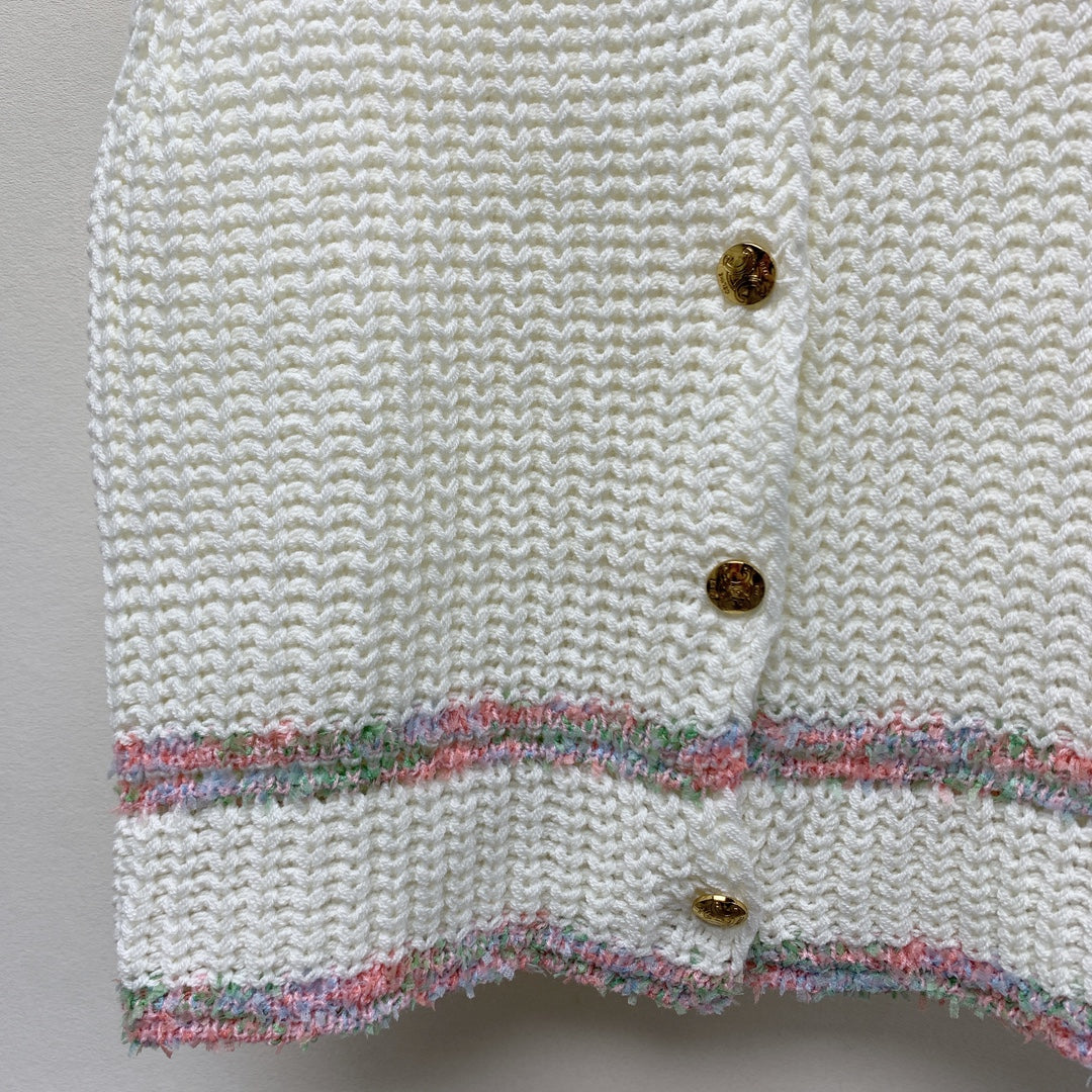 Celine 25 Knitted Vest White Wool Polyester 281498