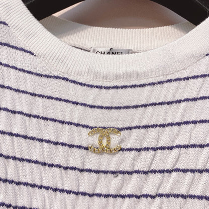 CC 25 Striped Crew Neck T-Shirt Tencel 289188