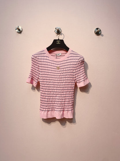 CC 25 Striped Crew Neck T-Shirt Tencel 289188