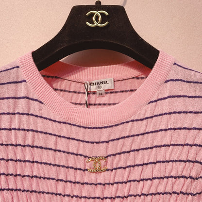 CC 25 Striped Crew Neck T-Shirt Tencel 289188