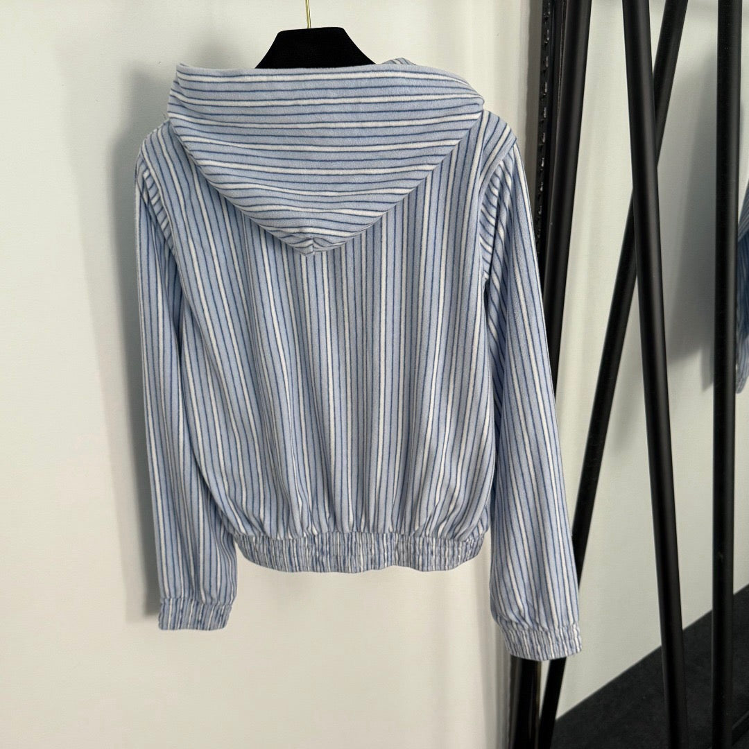 Balenciaga 25 Set Blue Striped Cotton 0047