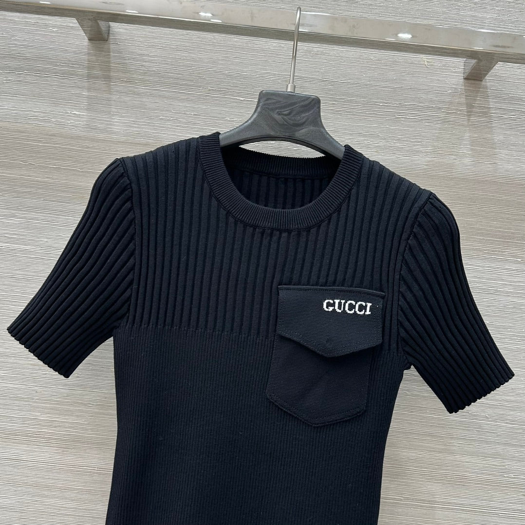 Gucci 25 Knitted Top Black Viscose