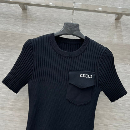 Gucci 25 Knitted Top Black Viscose