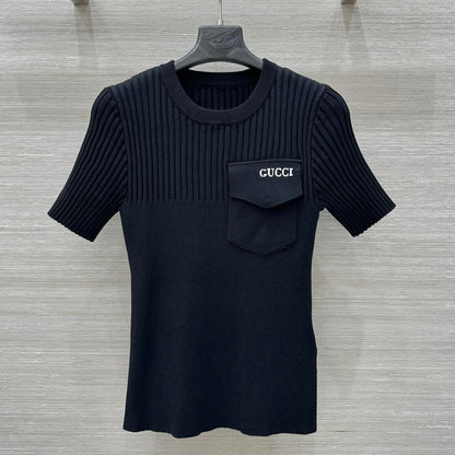 Gucci 25 Knitted Top Black Viscose
