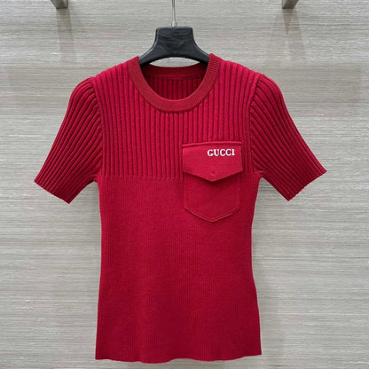 Gucci 25 Knitted Top Red Viscose