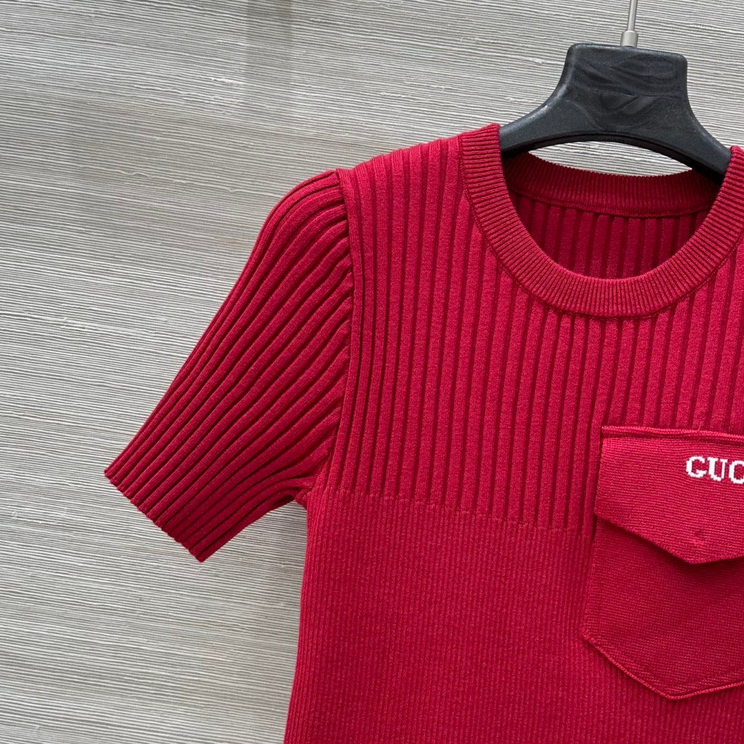 Gucci 25 Knitted Top Red Viscose