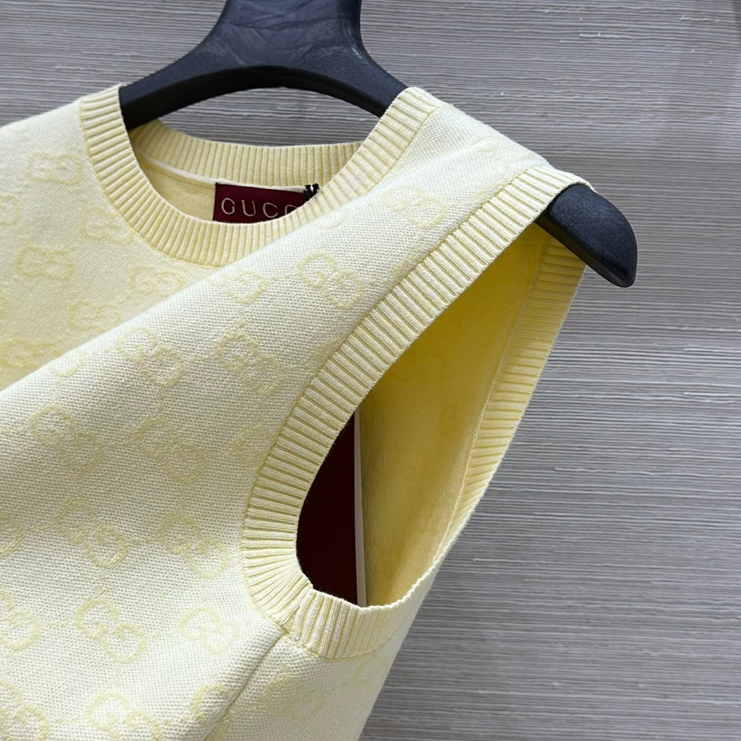 Gucci 25 Vest Top Yellow Cotton