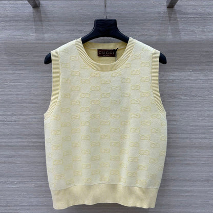 Gucci 25 Vest Top Yellow Cotton