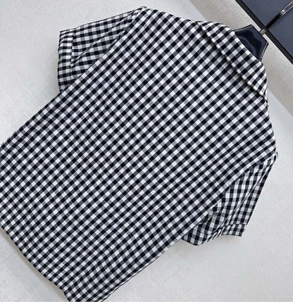 MIU 25S SHORT SLEEVE PLAID SHIRT 264708