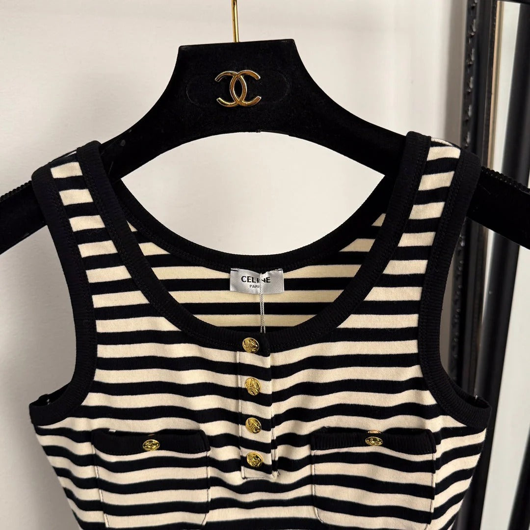 CELINE 25S STRIPED TANK TOP 0115
