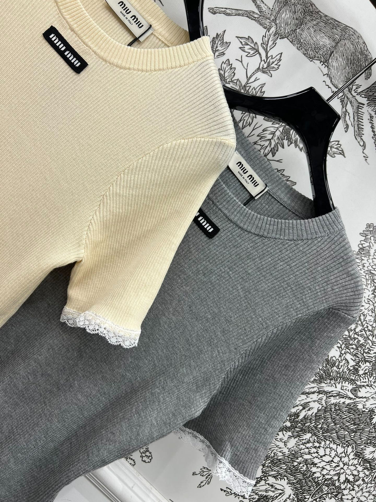 MIUMIU CROPPED KNIT FITTED TOP 268661