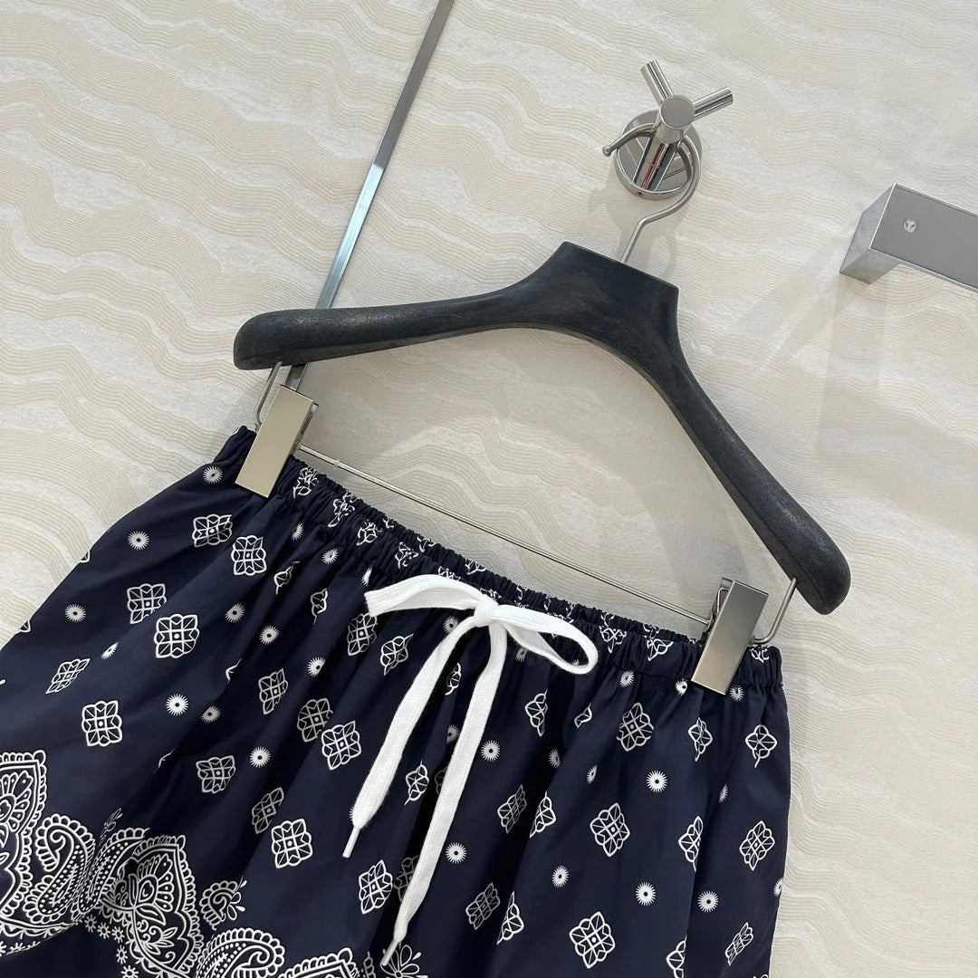 MIUMIU MIDNIGHT BLUE PLEATED MIDI SKIRT