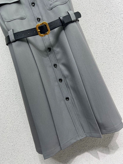 MIUMIU SLEEVELESS DRESS WITH BELT STYLE 64
