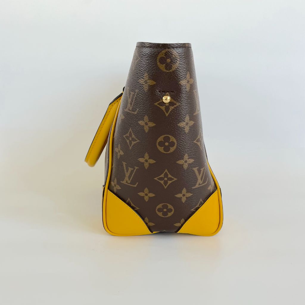 Louis Vuitton Monogram Shopper Tote Bag with Yellow Leather Trim