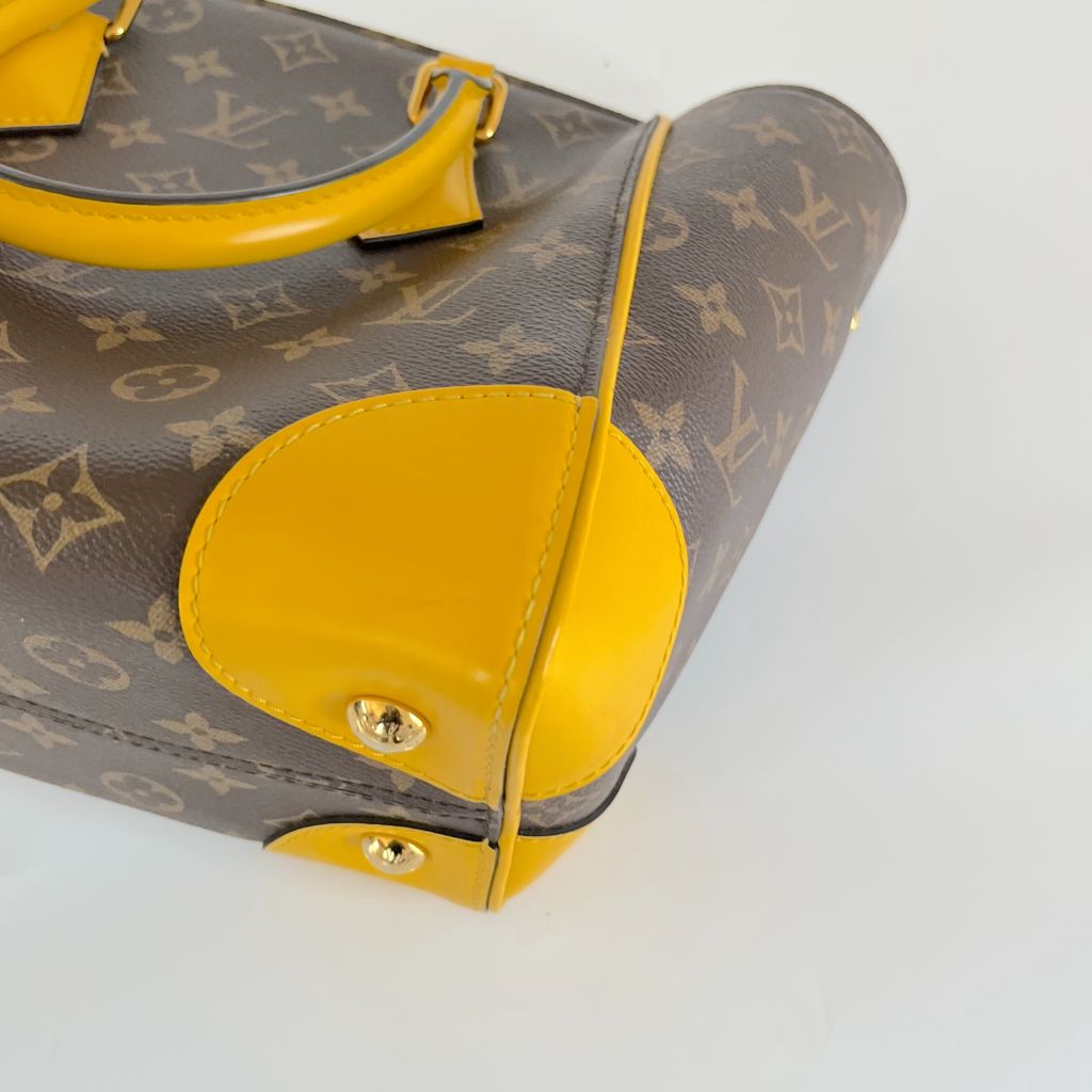 Louis Vuitton Monogram Shopper Tote Bag with Yellow Leather Trim