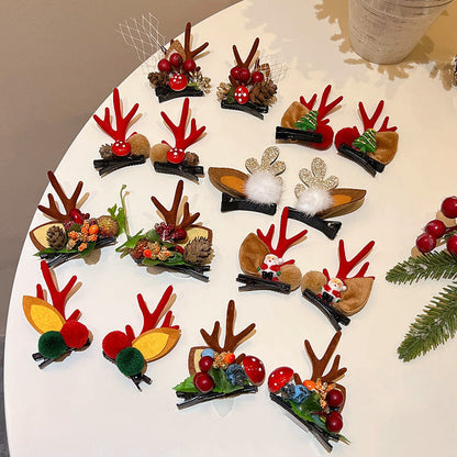 Christmas Cute Plastic Resin Antler Hairpin