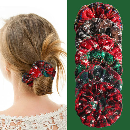 Christmas Fabric Snowflake Antler Hair Ring