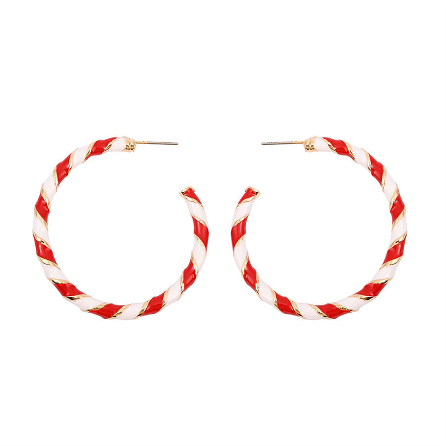 Christmas Spiral Earrings Vintage Alloy Style