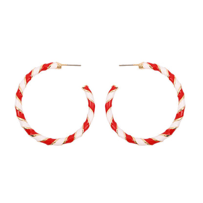 Christmas Spiral Earrings Vintage Alloy Style