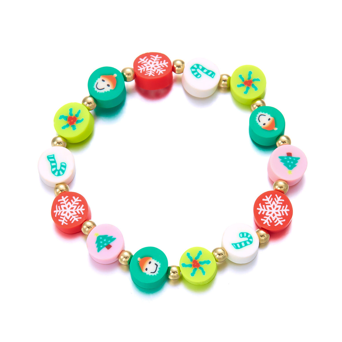Christmas Women Soft Pottery Beaded Bracelet
