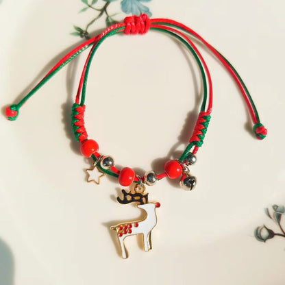 Christmas Woven Alloy Bracelet With Cartoon Style