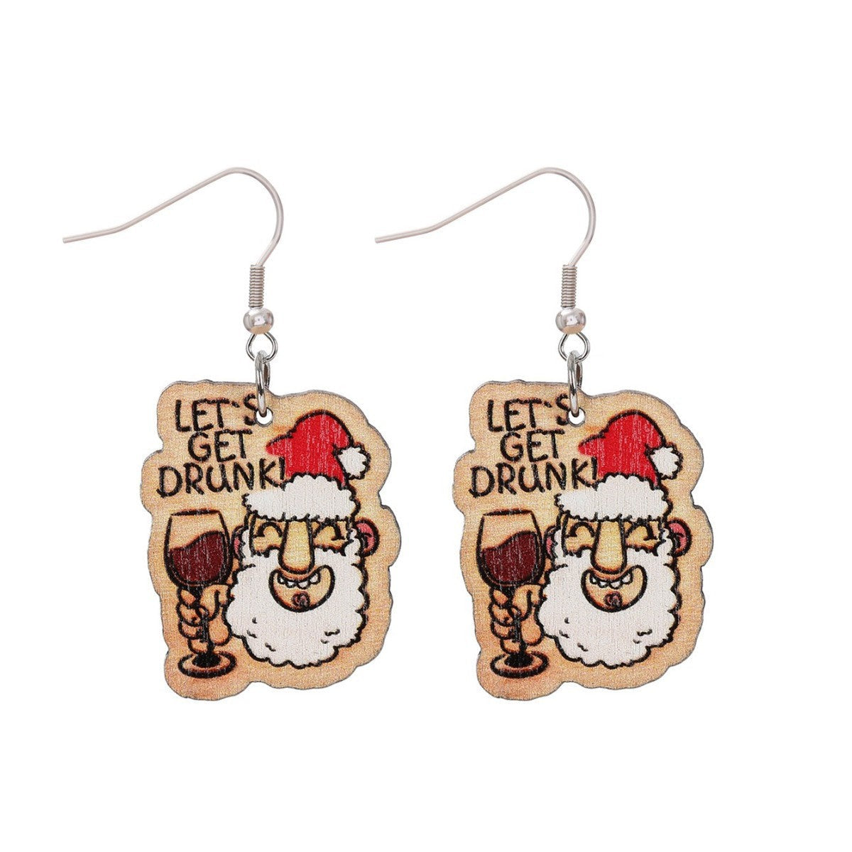 Christmas Wooden Earrings Snowman And Tree Style