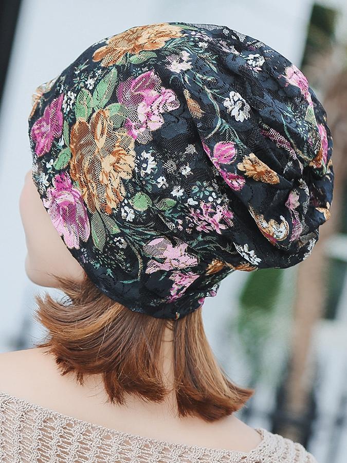 Boho Lace Floral Double-Layer Casual Outdoor Hat