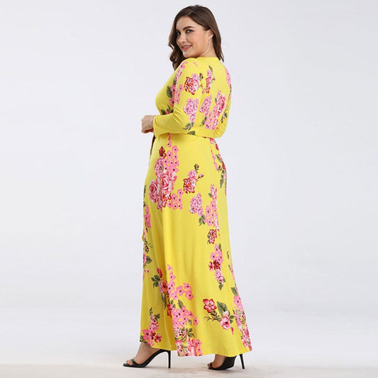 Summer Floral V Neck Clothes For Pregnant Women Printing  Long Sleeve Dress