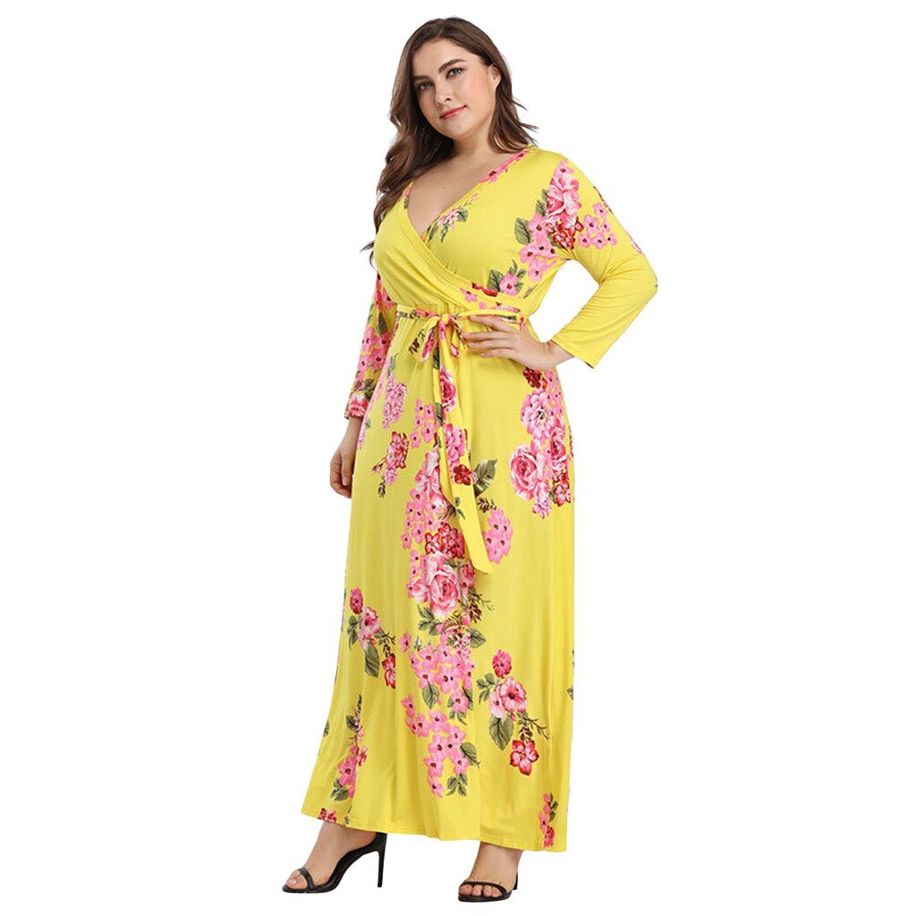 Summer Floral V Neck Clothes For Pregnant Women Printing  Long Sleeve Dress