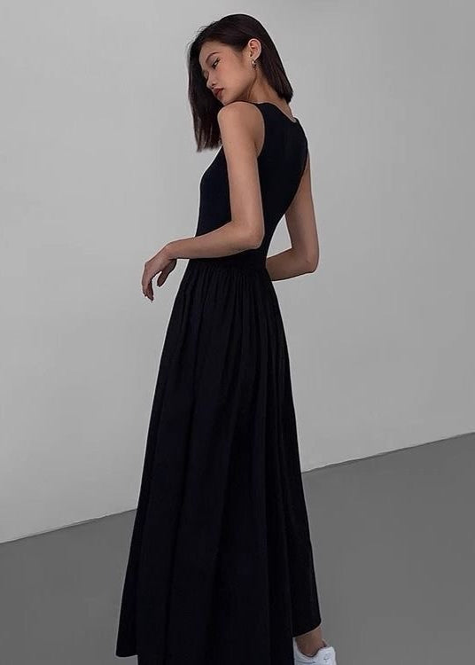 Flowy Maxi Dress White Sleeveless Lightweight Fabric