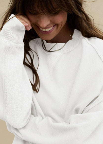 Relaxed Fit Cotton Blend Crewneck Sweatshirt