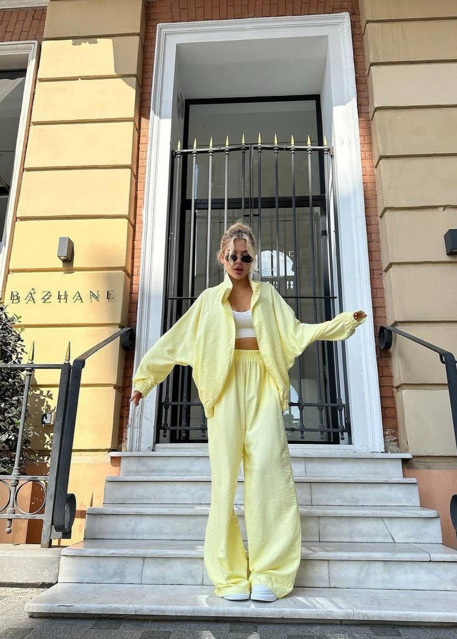 Relaxed Cotton Shirt And Wide Leg Pants Set