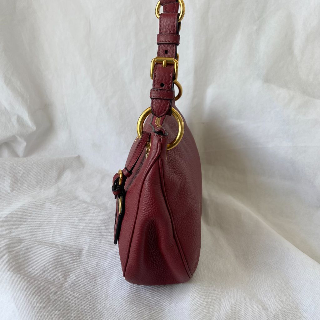 Prada red leather bag