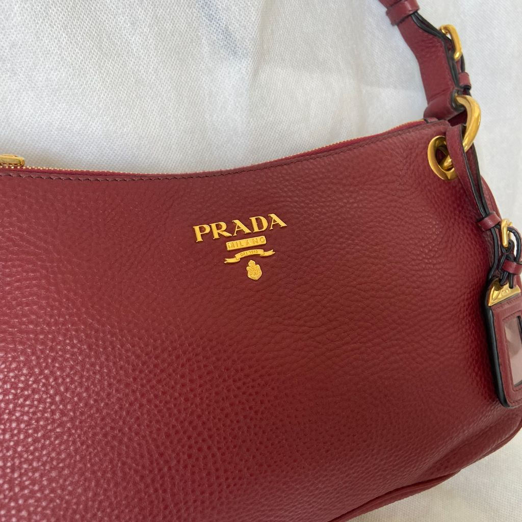 Prada red leather bag