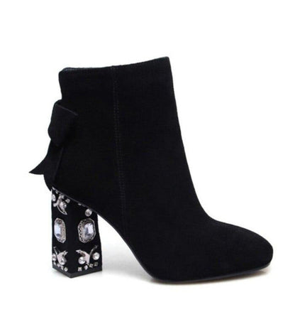 Yinna Crystal Suede Heels
