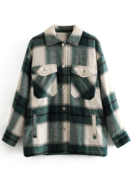 Wool Plaid Overshirt